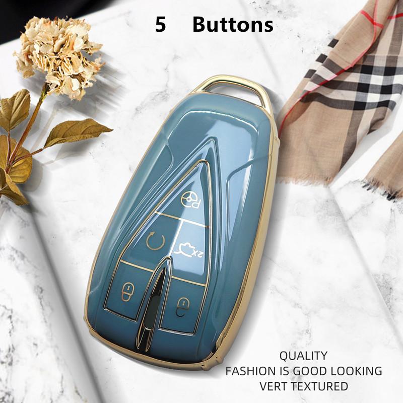 Luxurious Golden Edge Remote Key Case Cover For Changan CS35Plus CS55Plus CS75Plus   Protective Shell Car