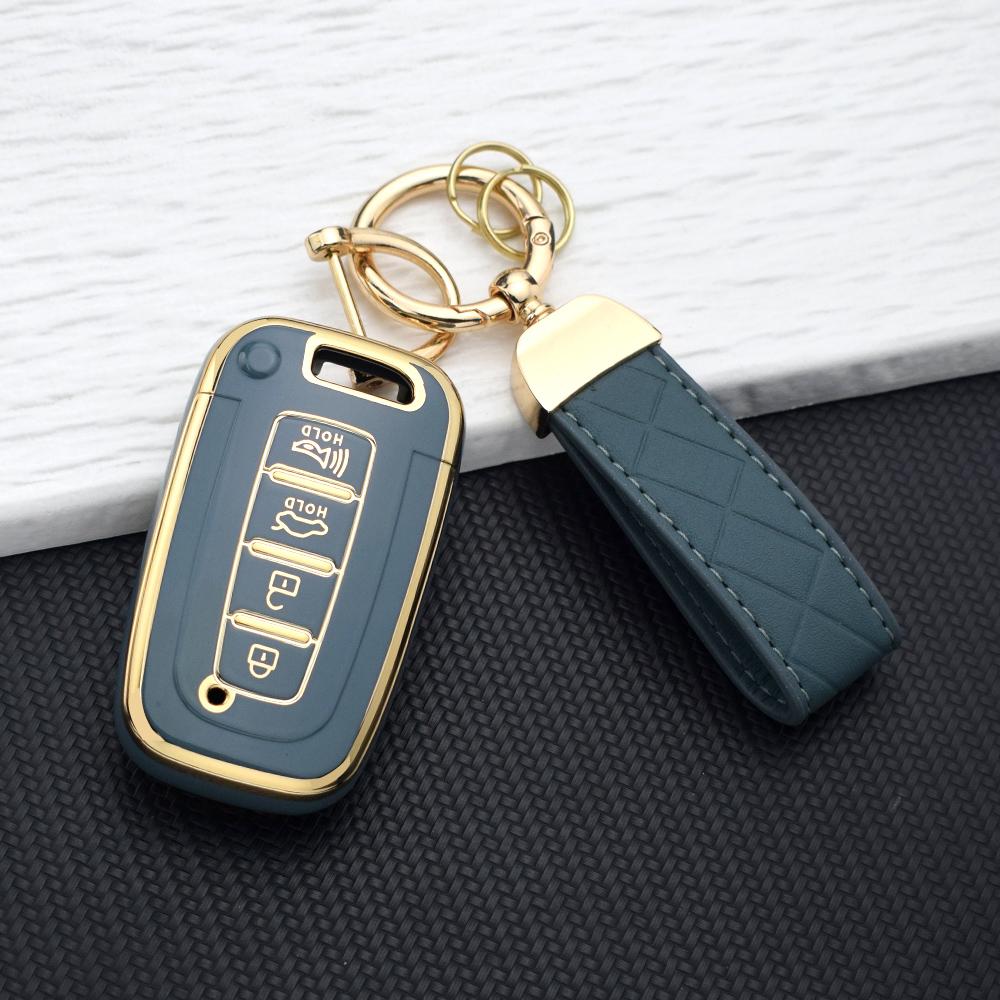 4 Buttons Car Key Case Cover Shell for Kia Sportage R Borreed Sorento K5 K7 Hyundai Tucson Azera IX35 Sonata Soft TPU Key Holder