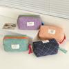 Classic Gingham Octagon Pencil Case With Cotton Material For Daily Use And Travel