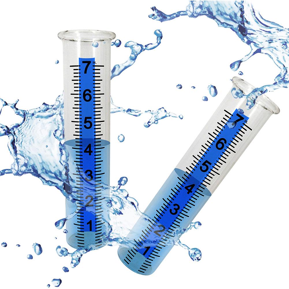 Rain Measure Gauge with Stake Adjustable Height Accurate Rain Gauge Freeze Proof Transparent Rain Measure Gauge for Outdoor Yard