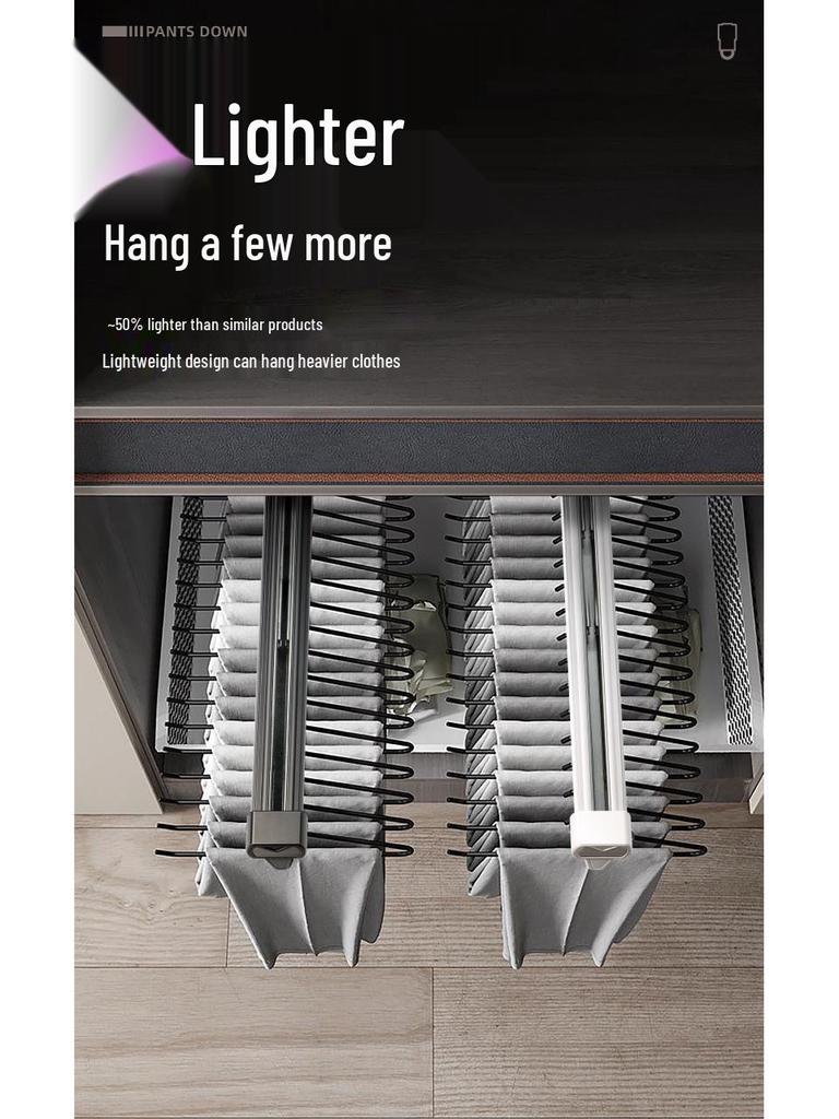 Pull-Out Telescopic Trouser Rack for Wardrobe Closet
