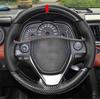 DIY Hand Sewing Car Steering Wheel Cover Carbon Fiber + Pu Leather for Toyota RAV4 Corolla 2013-2018 Corolla 2014-2018
