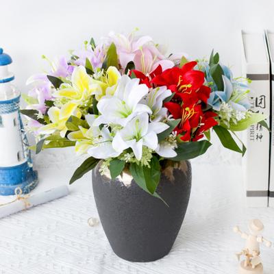 1Pc Faux Silk Fake Flower Easy To Care Beautiful Photography Props Lilies