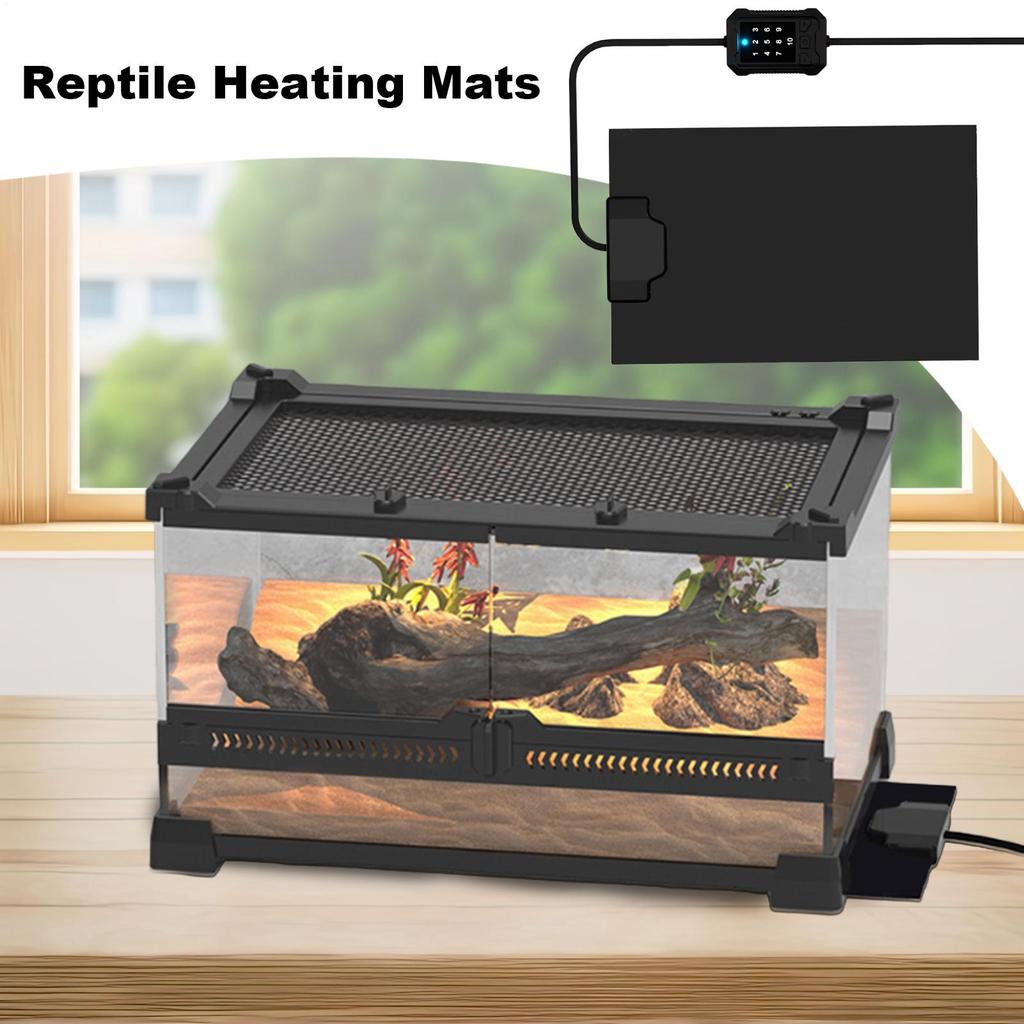 Heat Mat For Reptiles 10-Gear Terrarium Heating Pad Temperature Adjustable Under Tank Heater Winter Thermal Accessories For