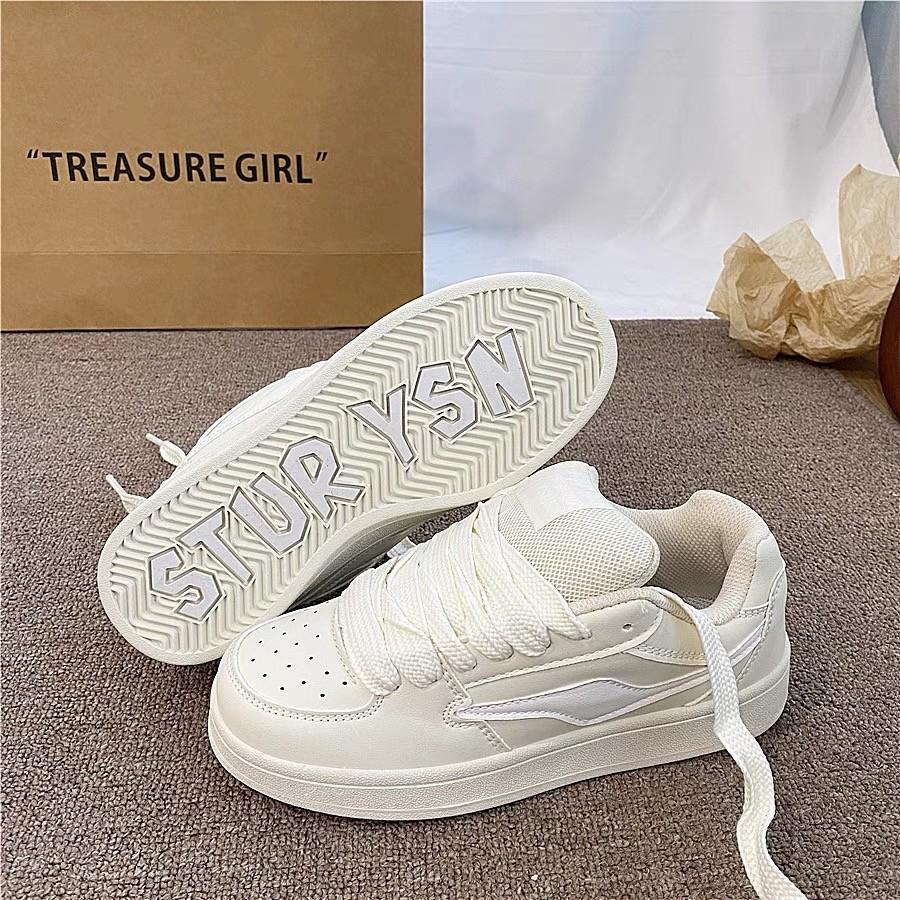 Hong Kong Style Women's Shoes Niche Bread Shoes Ins Tide 2025 Spring New Versatile Fashion Platform White Shoes Casual Board Shoes