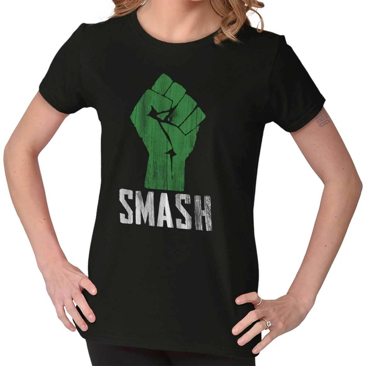 Cool Comic Book Superhero Protest Fist Smash Graphic T Shirts for Women T-Shirts M