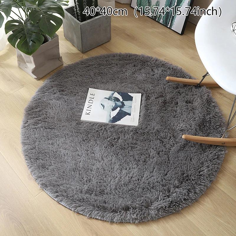 

Fluffy Wool Rug Living Room Carpets Faux Fur Round Mat Kids Room Long Plush Rugs Home Bedroom Decor Shaggy Carpet 40x40cm