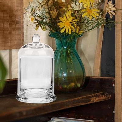 Glass Candle Cloche with Wooden Base