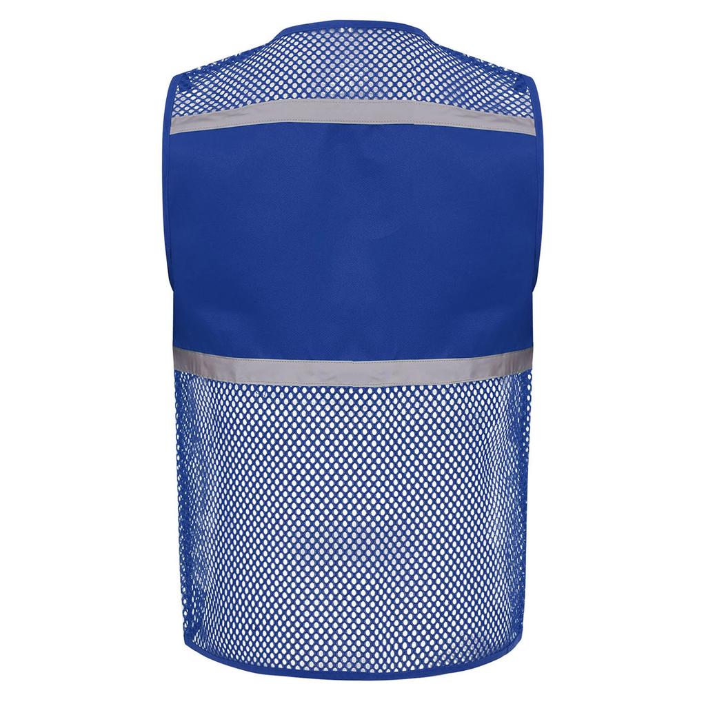 Gilet di Sicurezza ad Alta Visibilità da Uomo, Abbigliamento da Lavoro Riflettente, Tessuto a Rete Traspirante con Zip e Tasche, per Cantiere, Lavoro Notturno