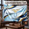 Custom Name Flannel Throw Blanket Lazio FC Pattern Warm Home Decoration