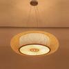 Round Natural Handmade Retro Classics Wicker Hand-woven Bamboo Pendant Light Rattan Pendant Light Bamboo Hanging Lampshade