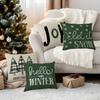 45X45Cm Green Christmas Theme Pillowcase Bedroom Sofa Cushion Cover 100% Polyester Living Room Cushion Pillowcase Home Decor