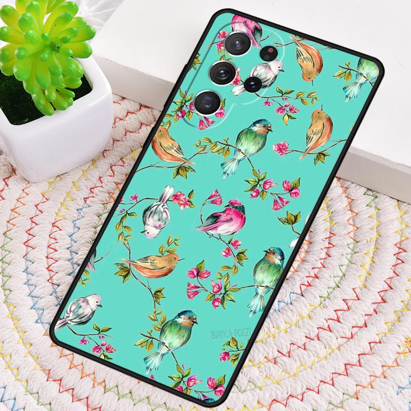 Hummingbird print Silicone Phone Case For Samsung Galaxy note 10 pro S26 S25 S24 S23 S22 S21 Plus S25Ultra Capa Cover
