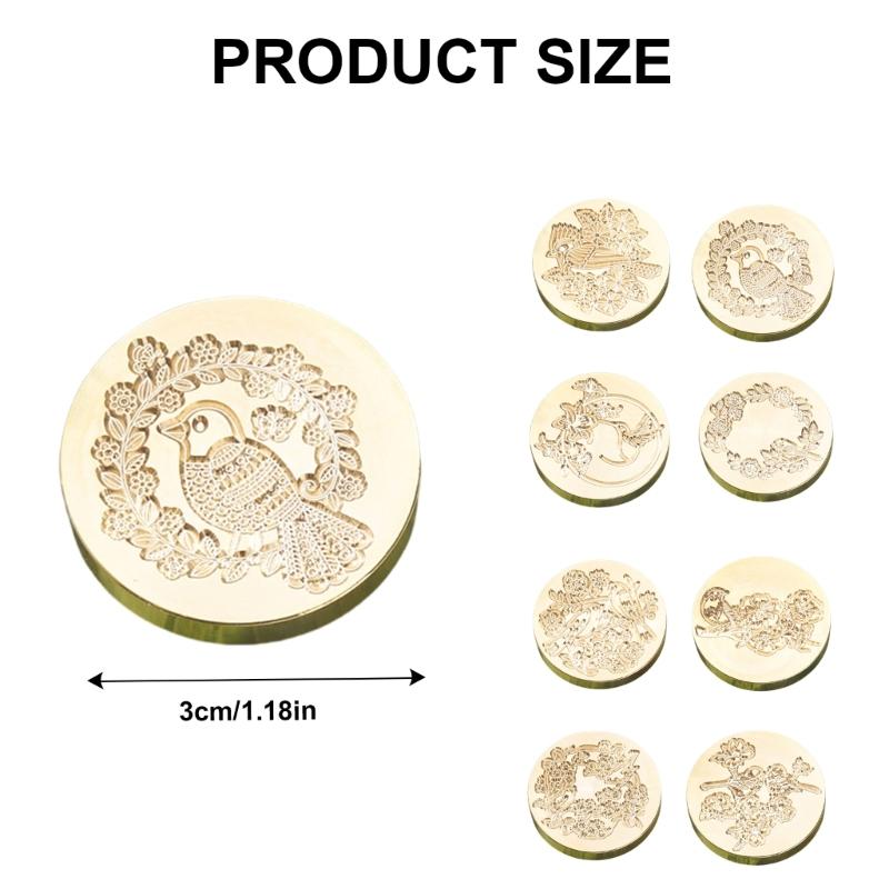 3Pcs Sealing Stamp Head Wax Stamp Head Brass Scrapbooking Stamp Head Emboss Sealings Waxes Seal Stamp Head Replacements