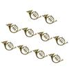 10Pcs Trumpets Shaped Plastic Ornament Musical Instrument Themed Christmas Tree Decoration for Backpacks Keychain Charm