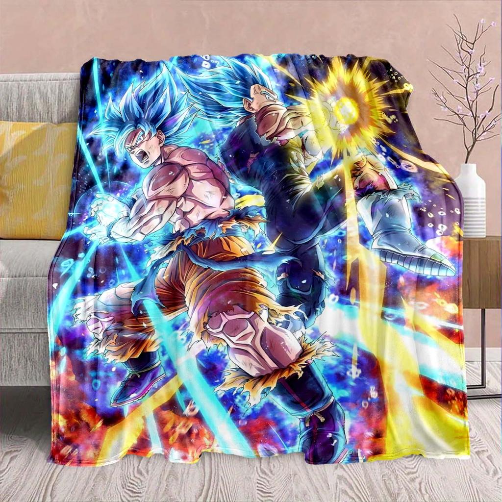 Dragon Ball Anime Flaneldecke - Weich Warm Perfekt für Sofa, Bettwäsche Camping Reise Büro Heimdekoration -QJY