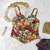European & American Retro Floral Camisole: French Slim-fit Bustier Corset