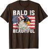 Bald Is Beautiful Patriotic 4th of July Shirt Unisex T-Shirt