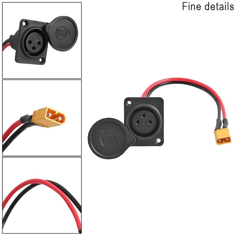 Porta di Ricarica con Spina Femmina a 3 Pin Leggera per Scooter Elettrico, Porta di Ingresso Alimentazione con Protezioni Elettriche Migliorate