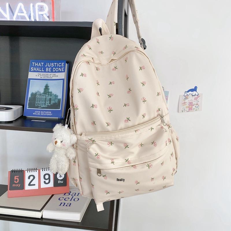 Women's Korean Style Bear Zipper Backpack - Casual, Large Capacity for Laptop