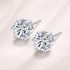Korean Style Minimalist Fashion Six Claw Zircon Crown Stud Earrings For Women