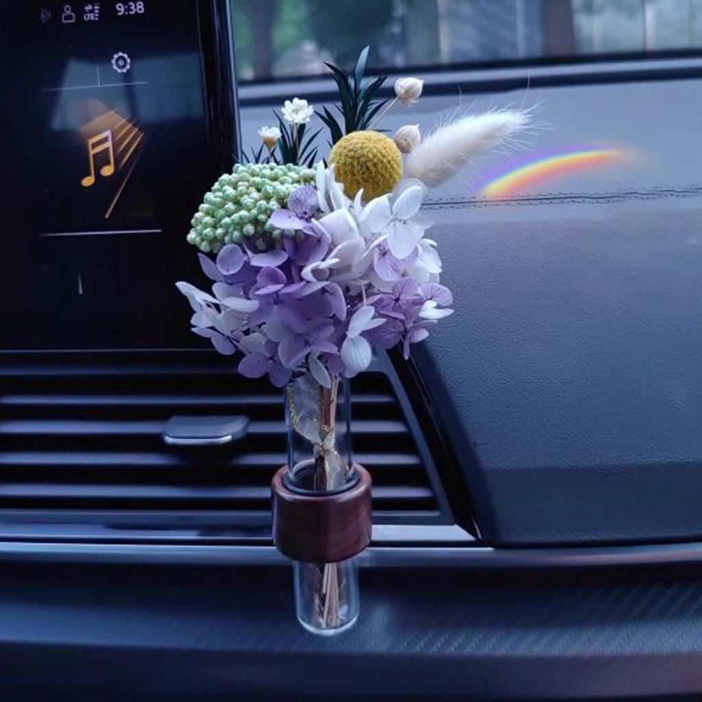 Car Flower Vase Vent Clip Car Vase Vent Clip Plant Holder Glass Anti-Slip Plant Holder Long-Lasting Freshener Decor For RVs