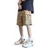 Men's Knee Length Shorts Loose Fit Cargo Shorts with Drawstring Waist