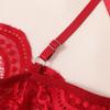 Red Crotchless Sexy Women's Underwear Lace Hollow Bow Backless Bodysuit Teddy Babydoll Erotic Costume Exotic Porn Lingerie Set