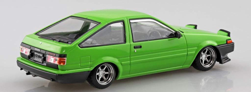 Aoshima Bunka Kyozaisha Raku Plastic Snap Kit Toyota Sprinter Trueno Custom Green Plastic Model 1/32 No.11CU-GN Color-coded (Car)