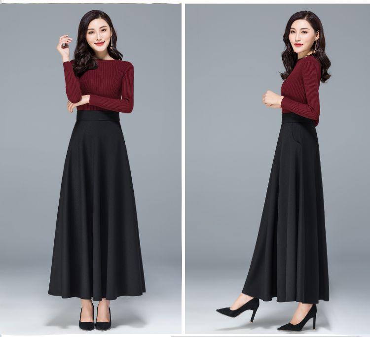 Plus Size A-Line Flowing Skirt – New Spring/Autumn Style for a Professional, Slimming Look