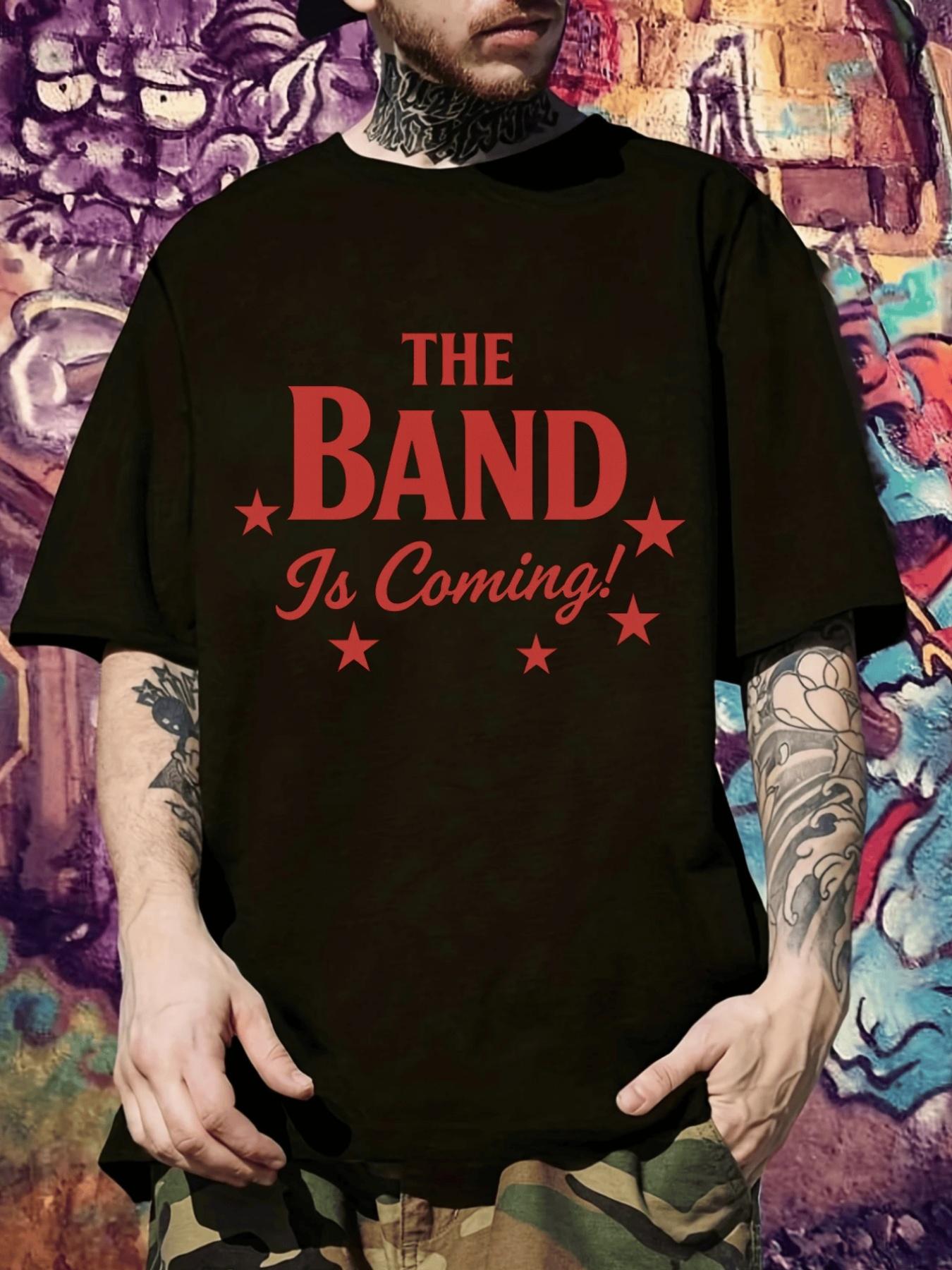 

The Band Is Coming Graphic T-shirt - Casual Short Sleeve XXL