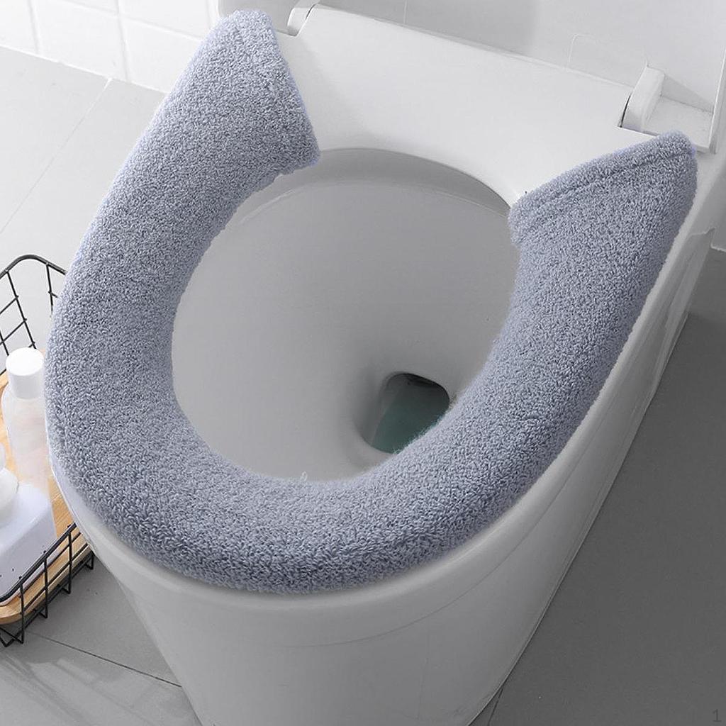 Toilet Seat Cover Bathroom Soft Thicker Warmer Easy Installation to Clean Modern