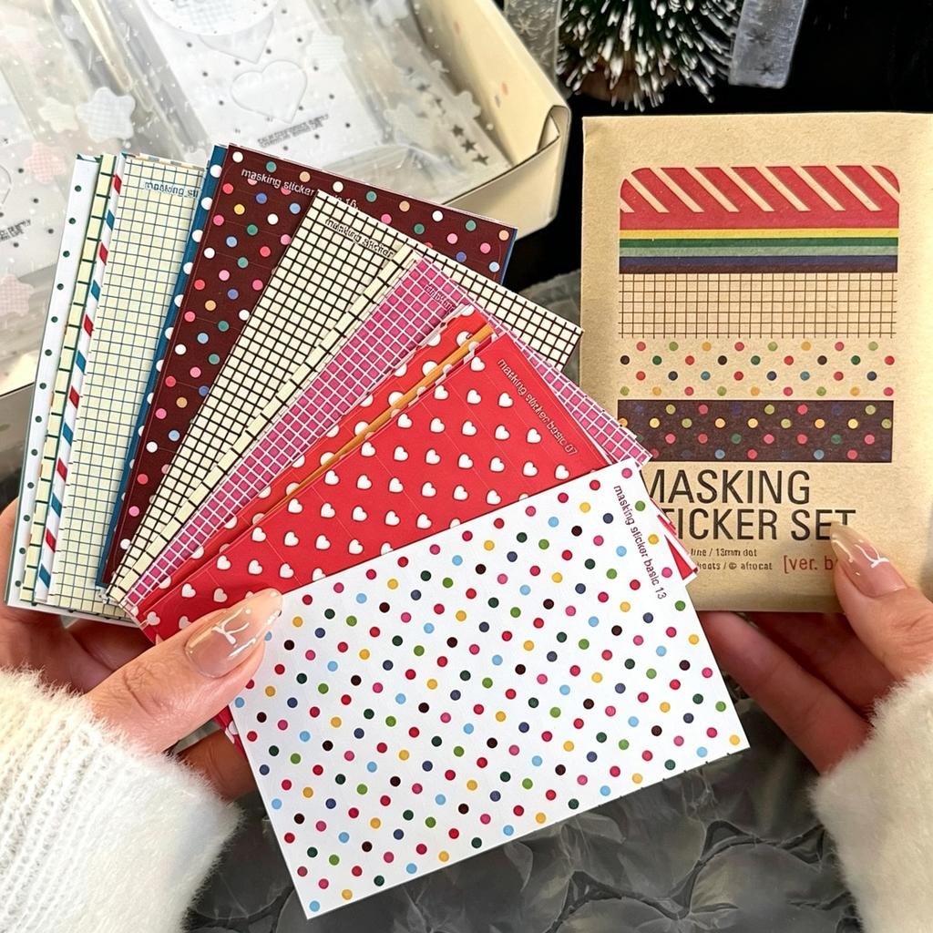 27PC Mix Retro Polka Dot Ins Hand Account Sticker Card Packaging Hand Account Splicing Diy Decorative Korean Material Paper Gift