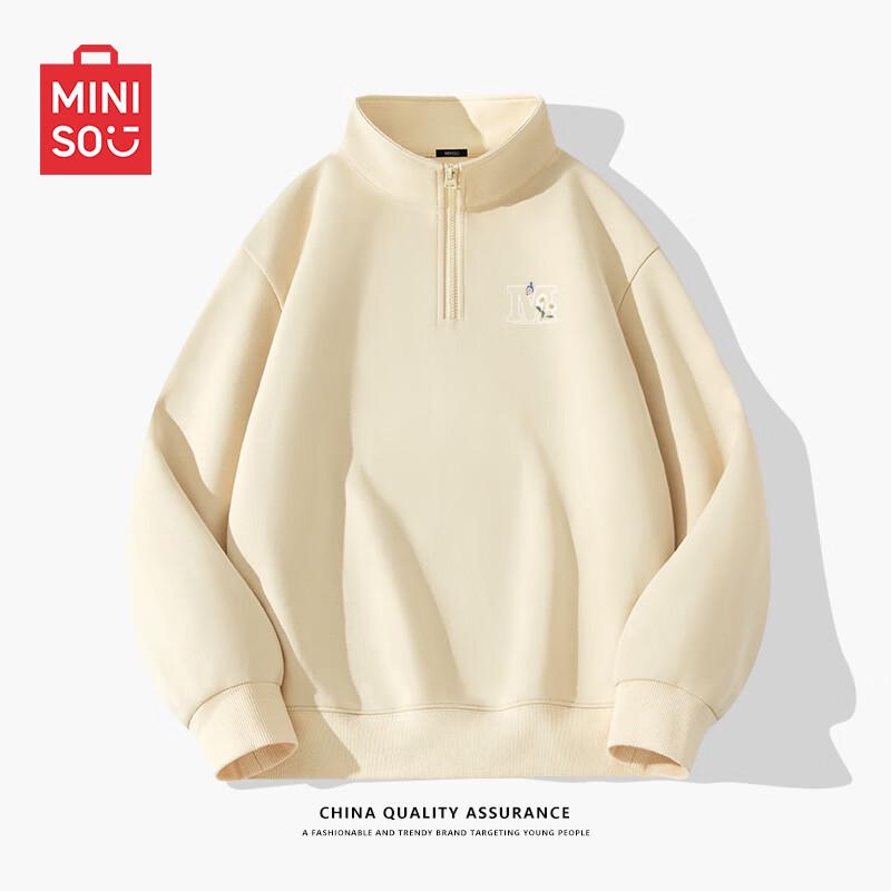 

MINISO Men s Half-Zip Stand-Collar Sweatshirt 3XL