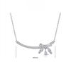 Sterling silver personalized bow necklace, women's high sense, European and American fashion big brands, the same water drop S925 silver pendant