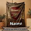 Personlig Arsenal F.C Trykt Teppe med Eget Navn, Hjemmedekor, Soverom, Sofa, Camping, Sofapute, Gaver til Bursdag Jul
