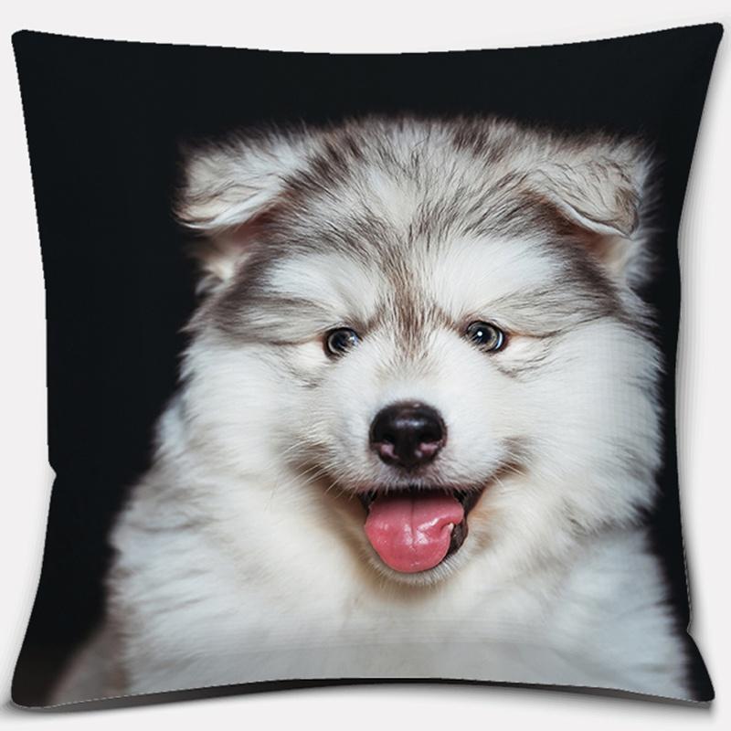 Dog Pattern Square Decorative Pillowcase Living Room Sofa Cushion Pillow  Home Decoration