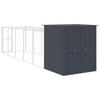 Vidaxl Buda Dla Psa, Z Wybiegiem, Antracytowa, 165X659X181 Cm, Stal