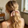 Hair Band Floral Print Bunny Ears Shape Elastic Hair Tie No Irritating Scalp Hair Rope Versatile Hair Accessory