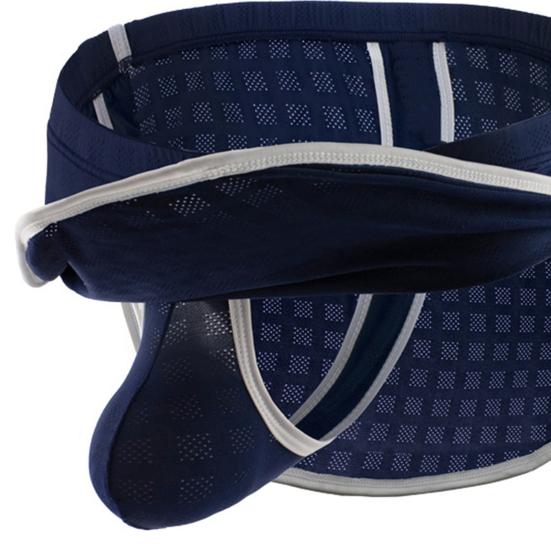 Herren-Tanga, sexy, niedrige Taille, elastischer Bund, schmale Passform, Slips, einfarbig, atmungsaktives Netzhöschen für den Alltag