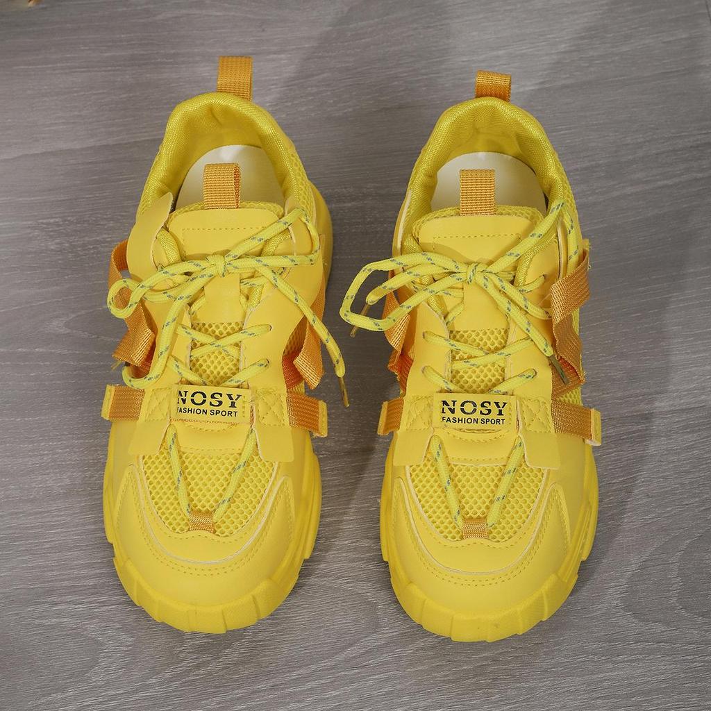 Mode Frühling Damen Sneaker Grün Plateau Sneaker Dicke Sohle Sportschuhe Mode Luxus Klobige Sneaker Tennis Slip On Freizeitschuhe