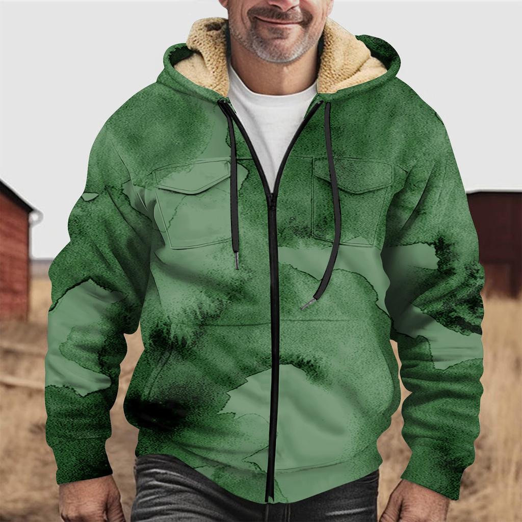 Men's Thickened Button Double Pocket Jacket With Pocket Insert Cotton Jacket