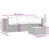 4 Piece Garden Lounge Set with Cushions Black Poly Rattan