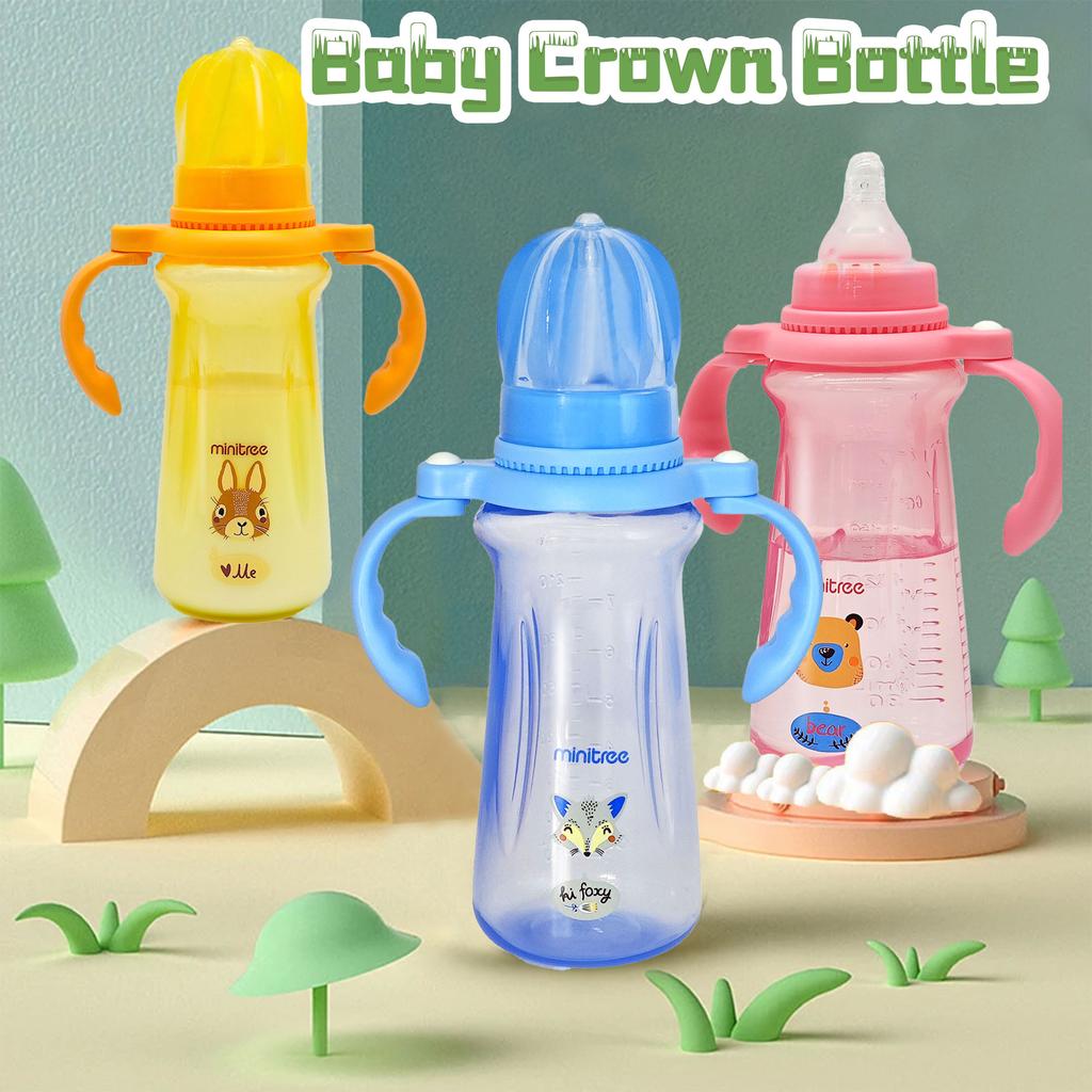 6-36 Months Baby Crown Bottle Crystal 240ml Capacity Silicone Nipple Breastmilk-Like Design Newborn Gift