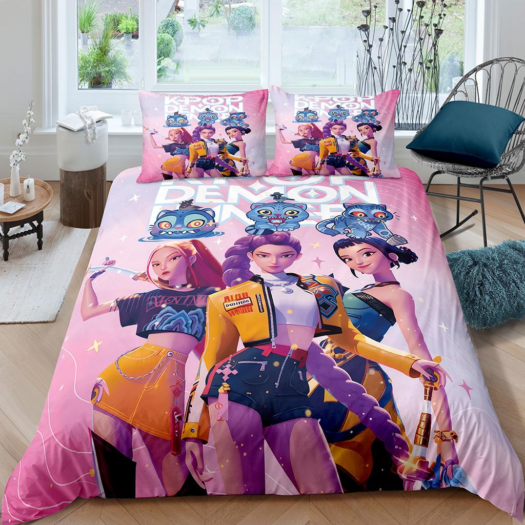 3D Printed Animation Cartoon Game Bedding Set for Children's Rooms, Duvet Cover and Pillowcase (3-piece Set), Children's Gift