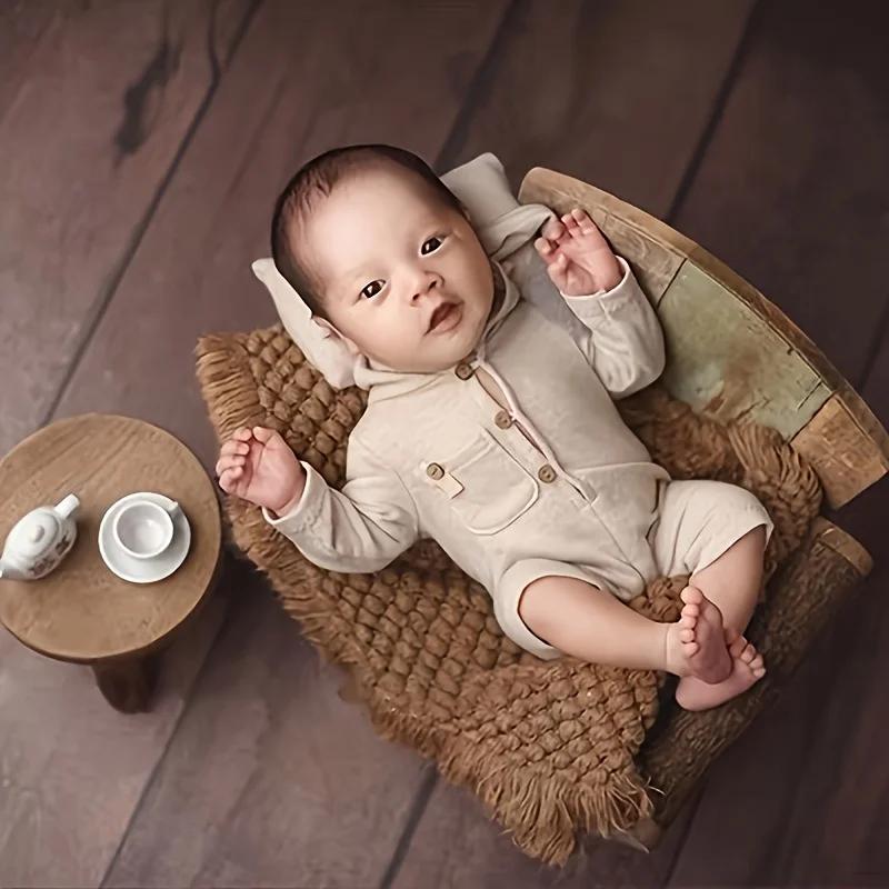 Soft Crochet Newborn Photo Background Prop - 1 Pc Multicolored Photo Blanket Practical Basket Stuffer Filler & Baby Photo Pad