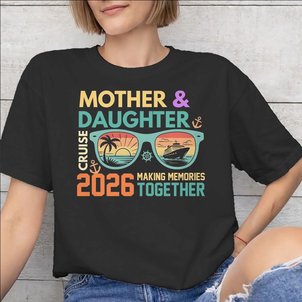 Family Cruise 2026 Tee Shirt for Unisex Unisex Print T Shirts Making Memories Together Cotton Clothes