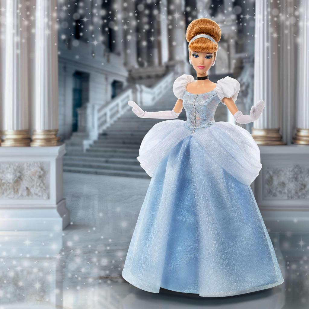 Mattel Disney Princess Cinderella Deluxe Princess Ages JMP62 Doll, Doll, Dress-Up Doll, 4+, Blue,