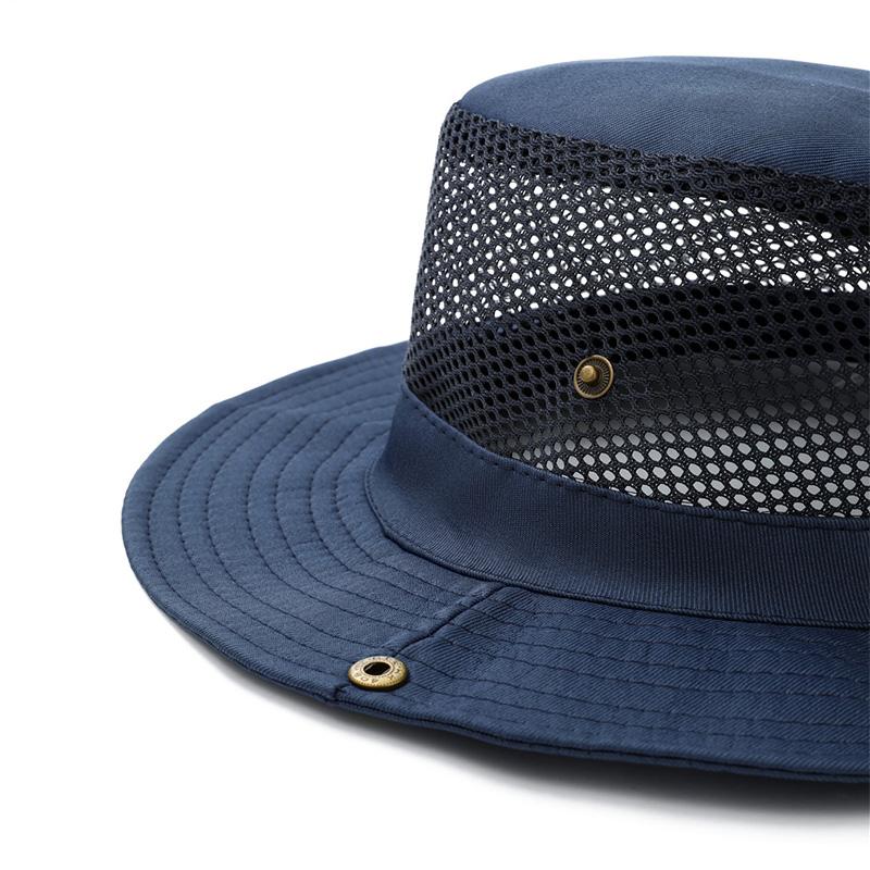 Fischerhut mit großer Krempe, atmungsaktives Mesh-Sommer-Sonnenhut für Outdoor-Angeln, Bergsteigen, UV-Schutz, Visiere für Männer und Frauen, Motorhaube, Sonnenschutz, Eimerhut