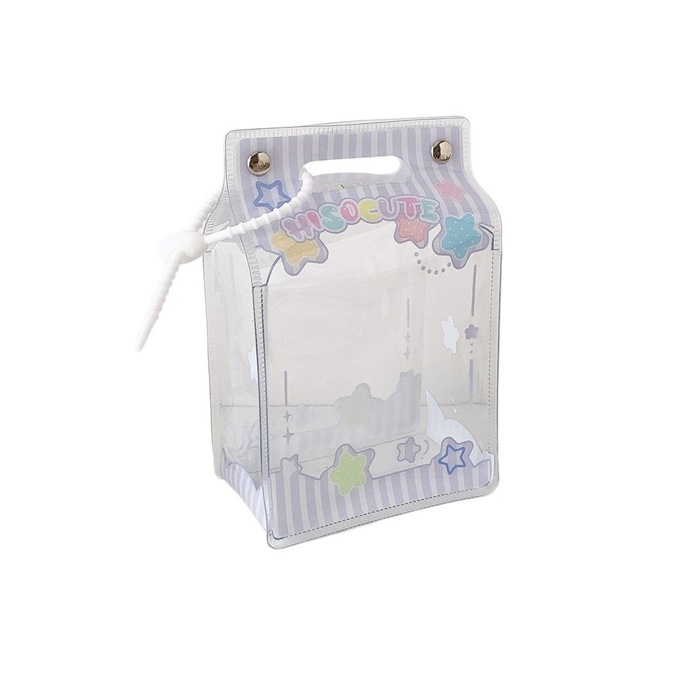 Transparent Milk Box Doll Storage Bag PVC Material Hanging Storage Bag Decorative Pouch